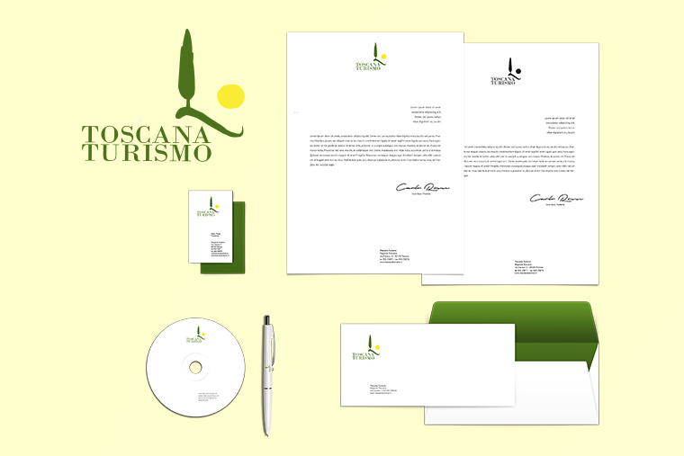 Immagine coordinata e logo progettati per Toscana Turismo