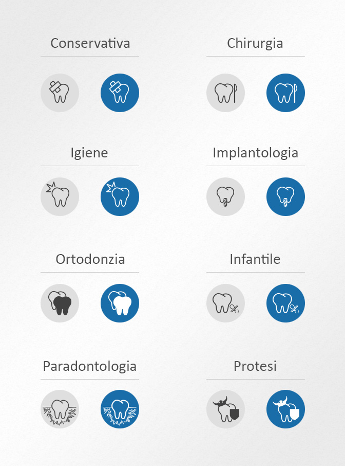 Icone usate nel sito web del dentista Dottor Cavalea